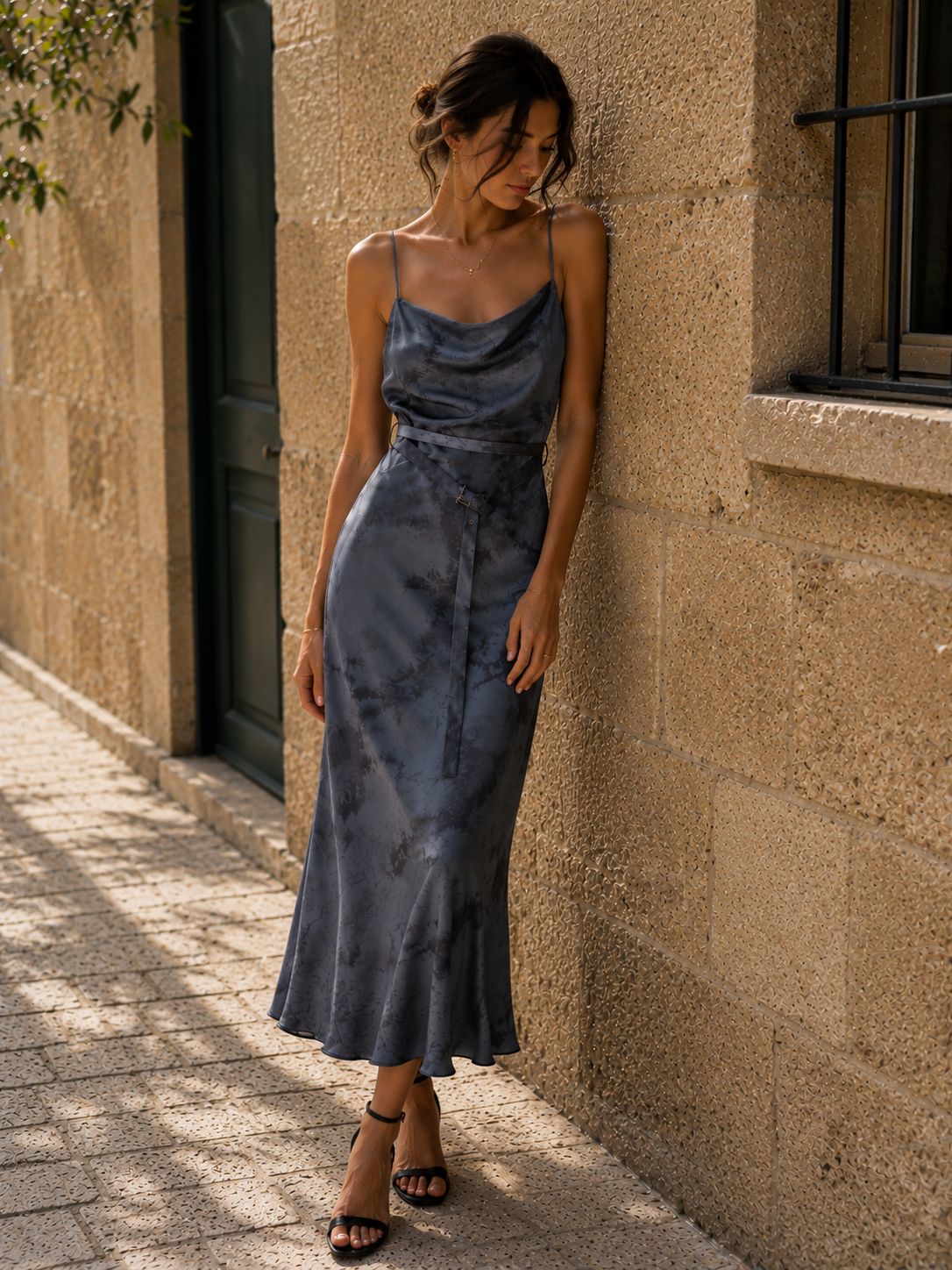 VESTIDO DRAPEADO GRIS