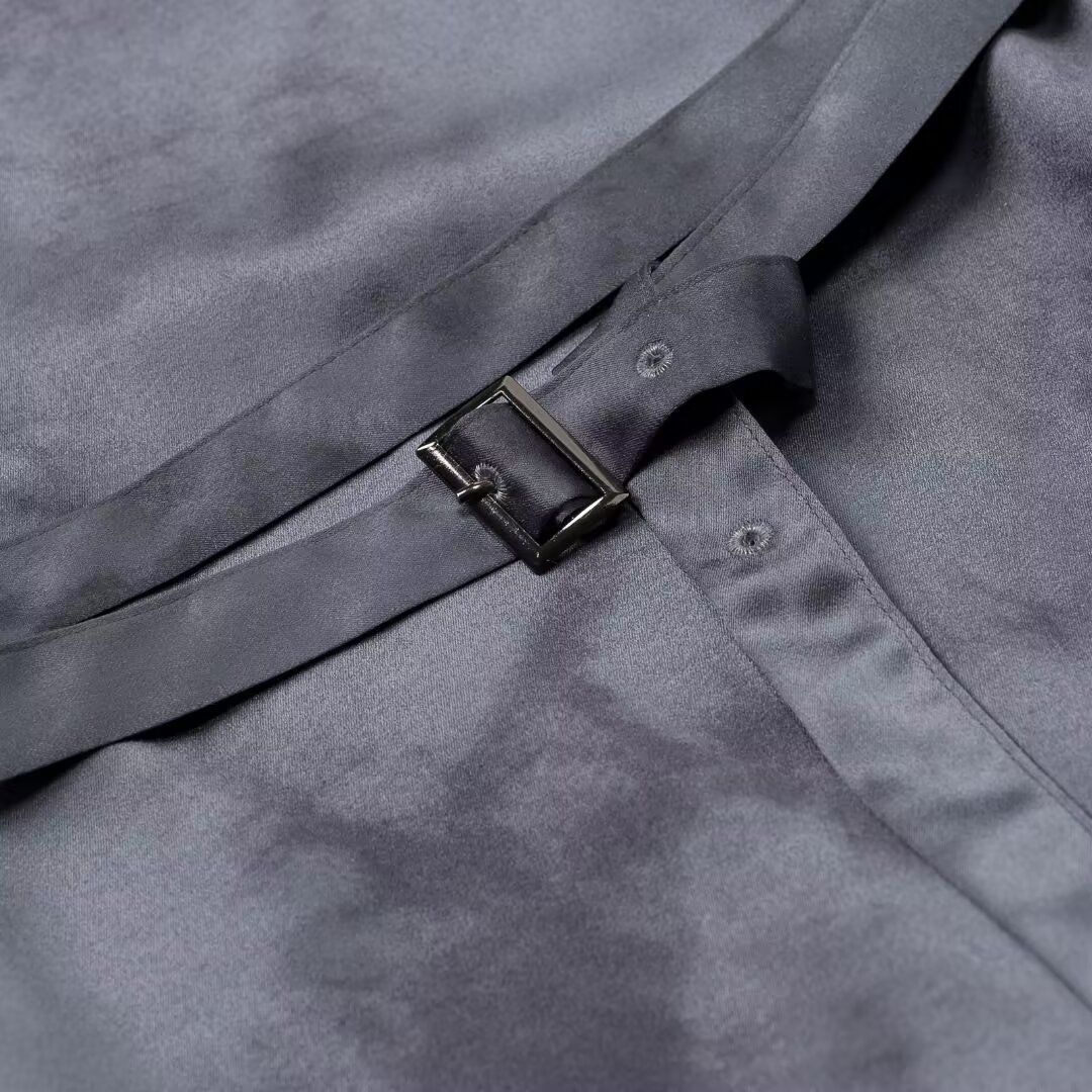 VESTIDO DRAPEADO GRIS