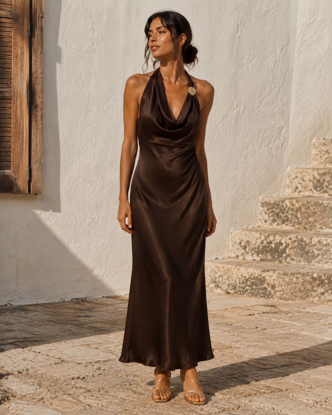 VESTIDO HALTER SATEN