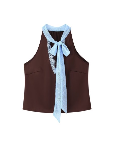 TOP ENCAJE SATEN