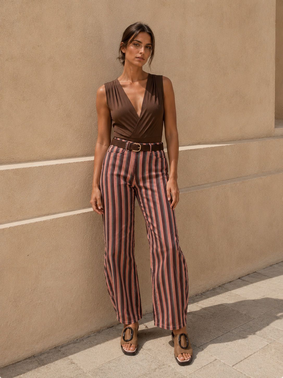 PANTALON BALLOON DENIM RAYAS