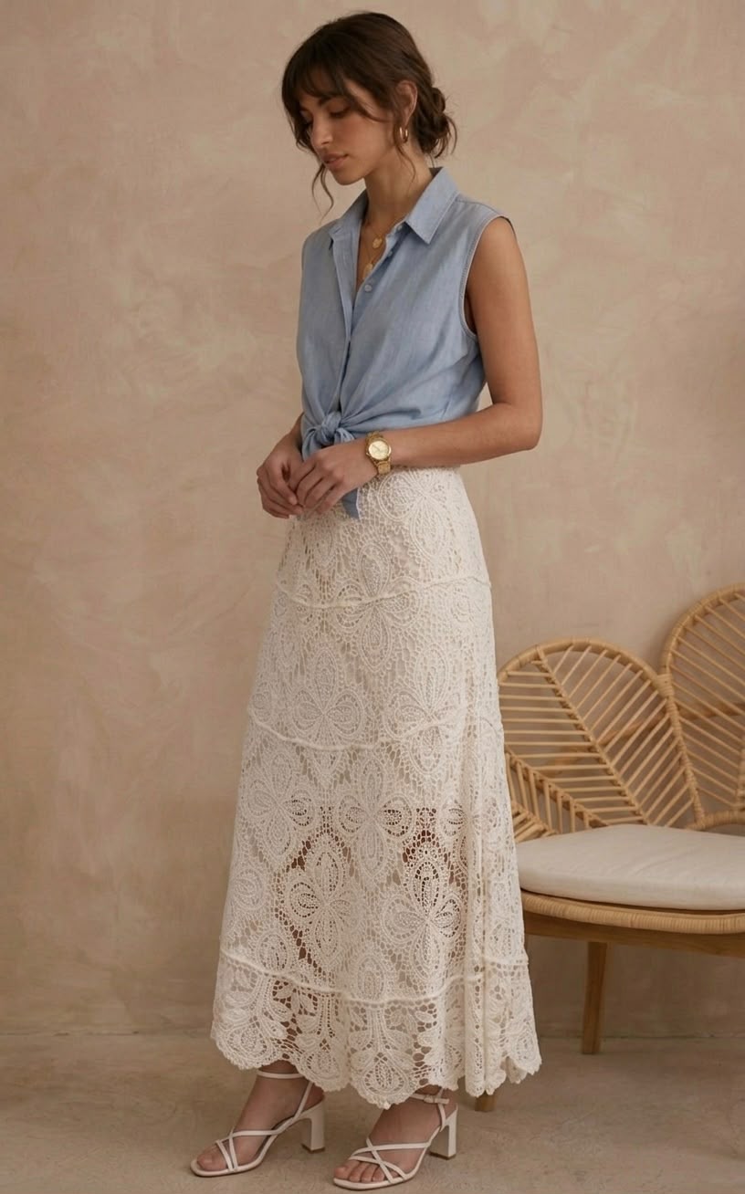 FALDA MIDI CROCHET