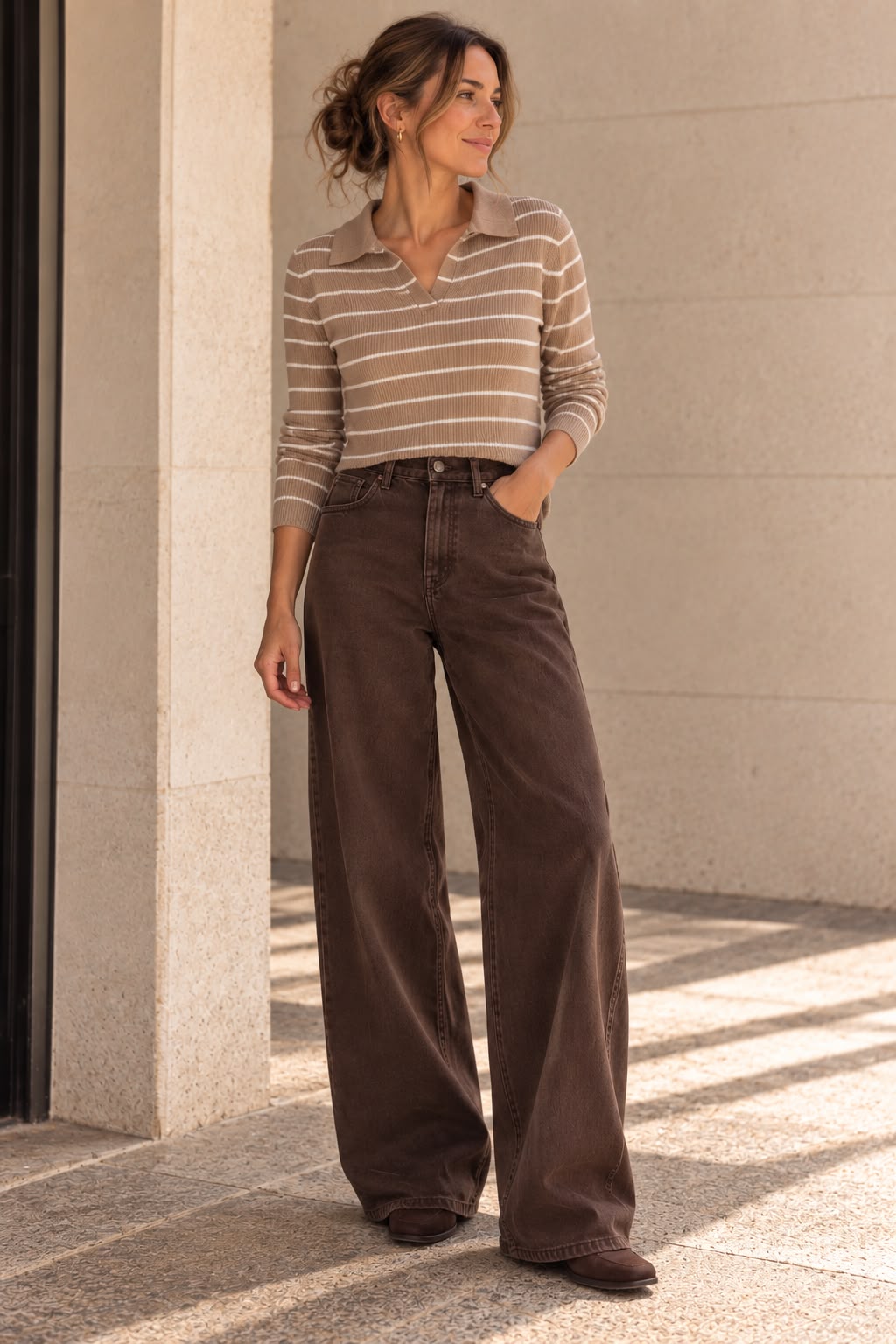 JERSEY POLO CROPPED RAYAS